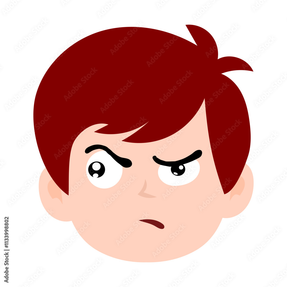 avatar kid boy different face emoticon with red hair cartoon avatar kid boy different face emoticon with red hair cartoon