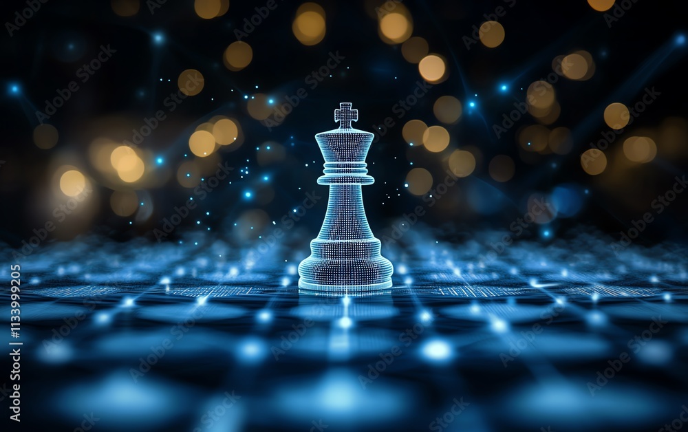 White chess king symbolizing leadership and intelligence White chess king symbolizing leadership and intelligence