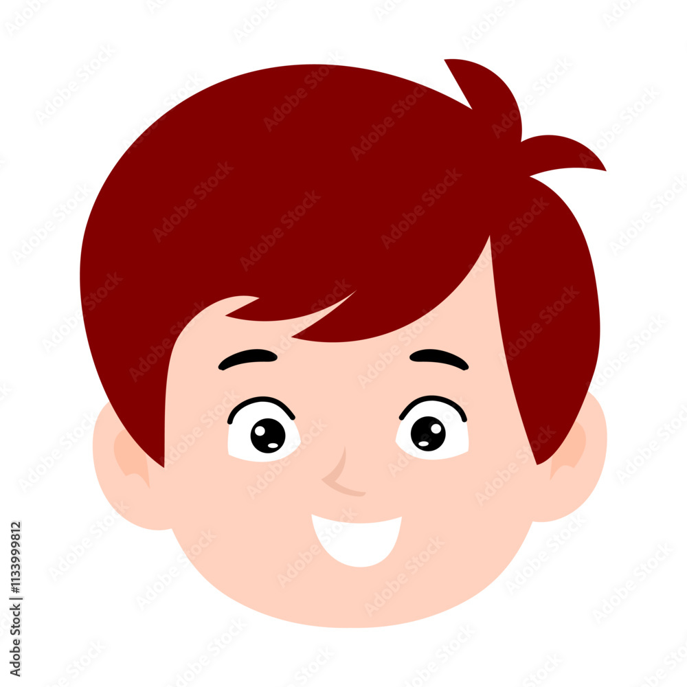 avatar kid boy different face emoticon with red hair cartoon avatar kid boy different face emoticon with red hair cartoon