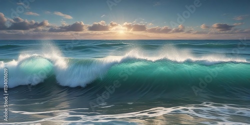 Calm ocean waves on a serene abstract background , abstract background, visual effect