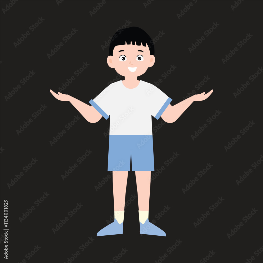 boy training with white and blue sports shirt. with many poses boy training with white and blue sports shirt. with many poses