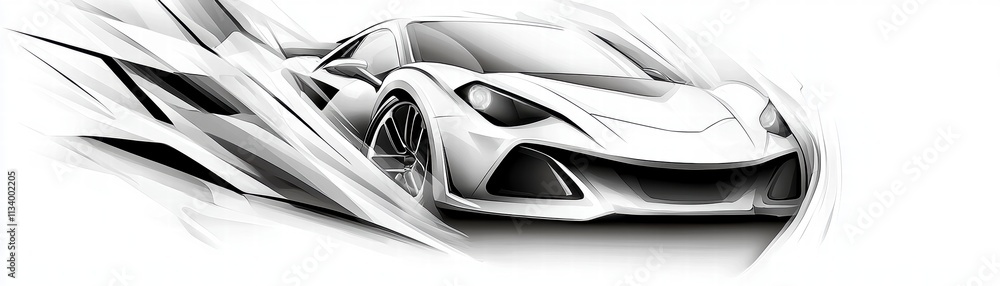 Abstract White Sports Car Design. Abstract White Sports Car Design.
