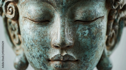 Serene Buddha Statue: A Close-Up of Tranquility photo