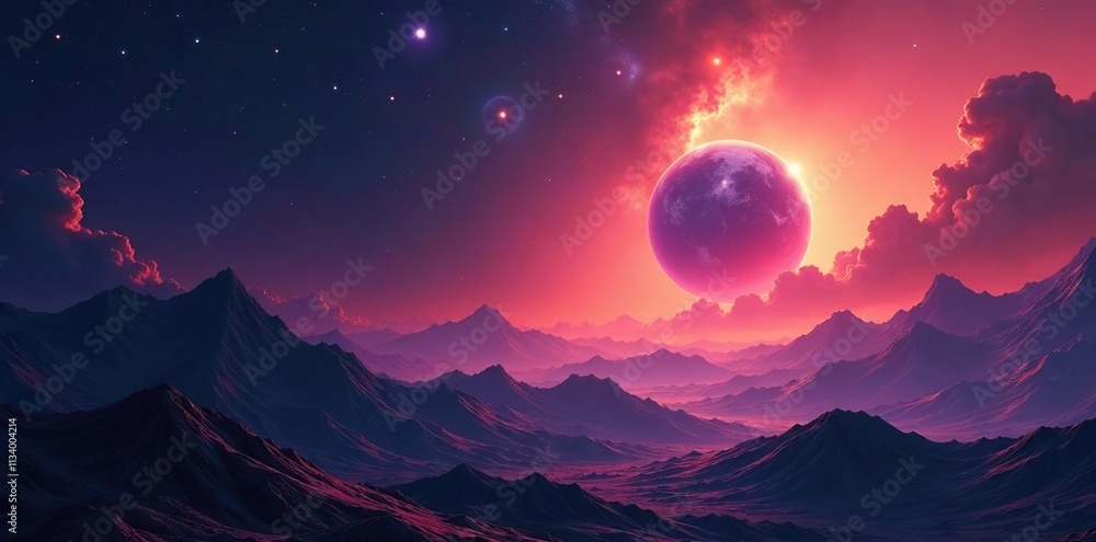 A glowing nebula surrounds a lone planet's surface, gas, glowing, mysterious A glowing nebula surrounds a lone planet's surface, gas, glowing, mysterious