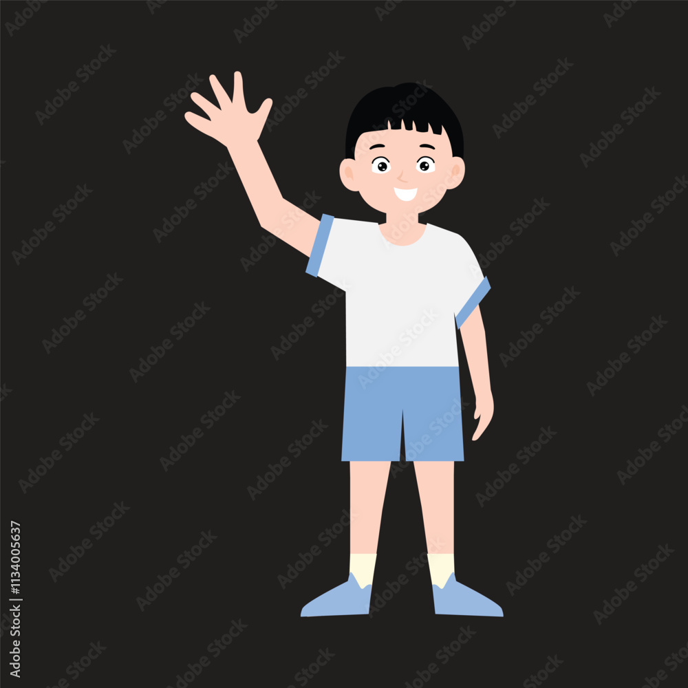 boy training with white and blue sports shirt. with many poses boy training with white and blue sports shirt. with many poses