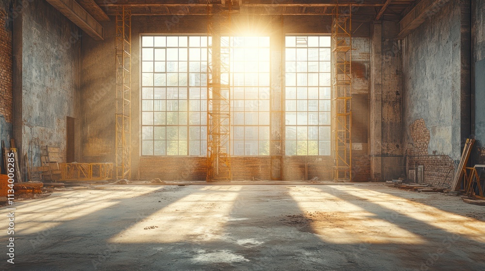 Sunlit Abandoned Warehouse: A Glimmer of Hope Amidst Decay Sunlit Abandoned Warehouse: A Glimmer of Hope Amidst Decay