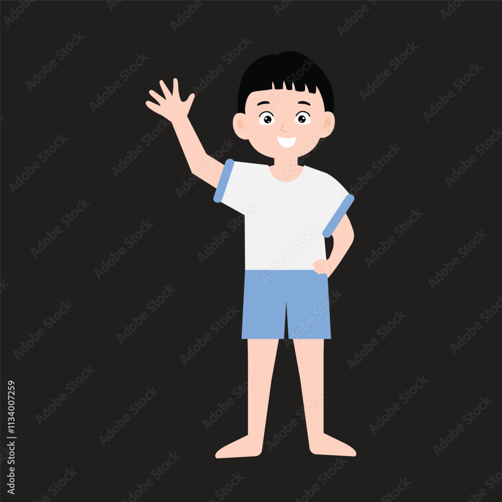 boy training with white and blue sports shirt. with many poses boy training with white and blue sports shirt. with many poses