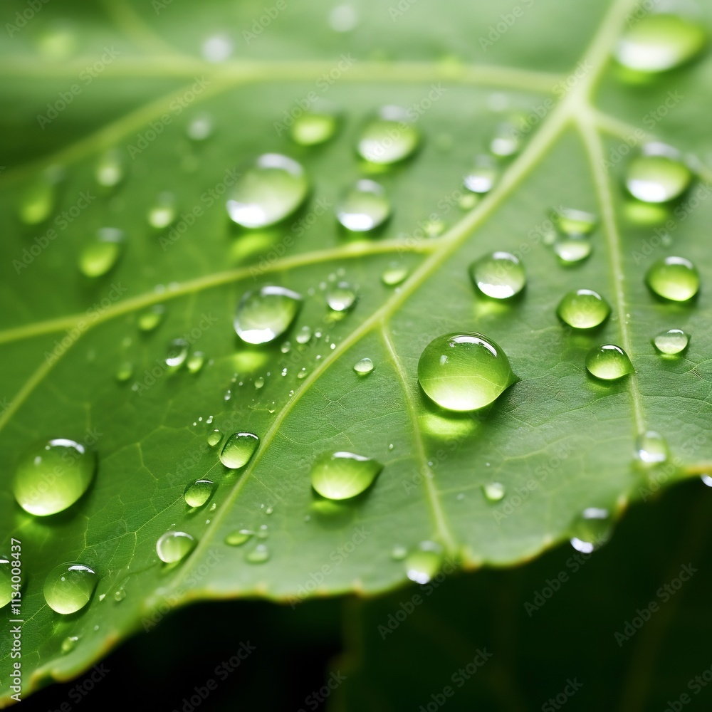 Macro Photograph of a Leaf Showcasing Visible Stomata and Water Droplets This close up image highlights the intricate structures and biological processes of a leaf Macro Photograph of a Leaf Showcasing Visible Stomata and Water Droplets This close up image highlights the intricate structures and biological processes of a leaf