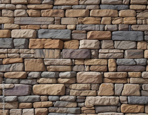 Stone wall with bluestone and sandstone mortar , earthy tones, outdoor feature photo