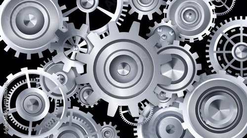 Wallpaper Mural Animated parts in constant rotation.. Animation on the theme of elements and mechanisms, signs and infographics. Torontodigital.ca