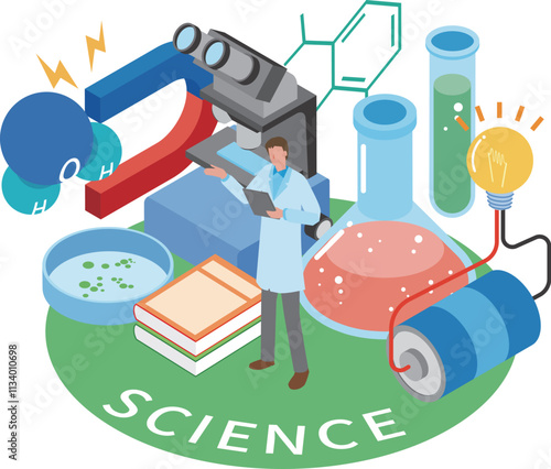 科学の研究実験イメージイラスト