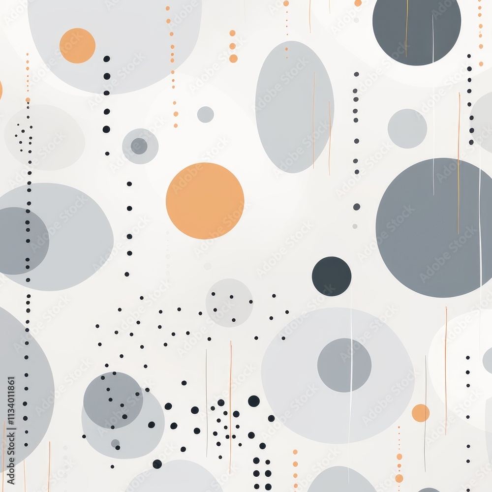 beautiful Abstract seamless pattern with dots and oval shapes in gray tones on a beautiful background, modern minimalist style, vector illustration beautiful Abstract seamless pattern with dots and oval shapes in gray tones on a beautiful background, modern minimalist style, vector illustration