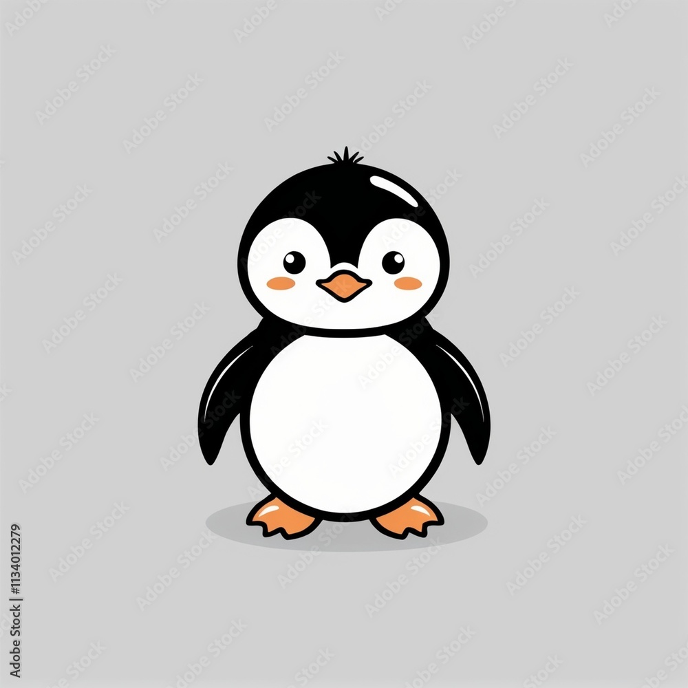 Obraz premium penguin vector icon logo baby cartoon character illustration symbol graphic doodle