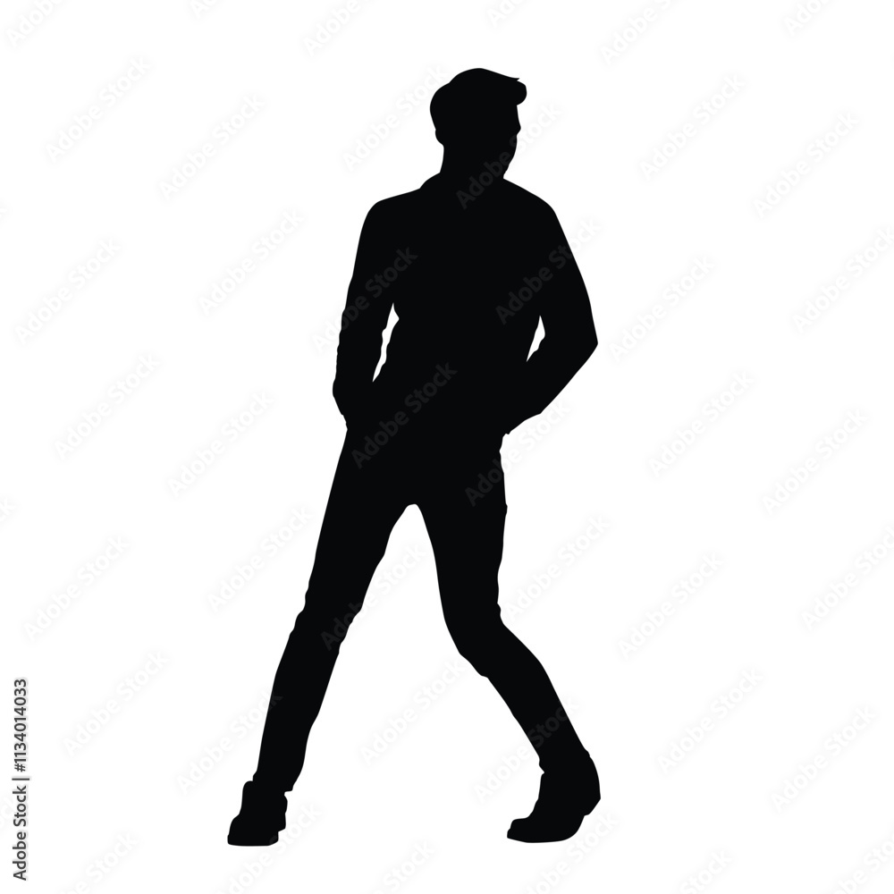 Silhouette of a man in a pose Silhouette of a man in a pose