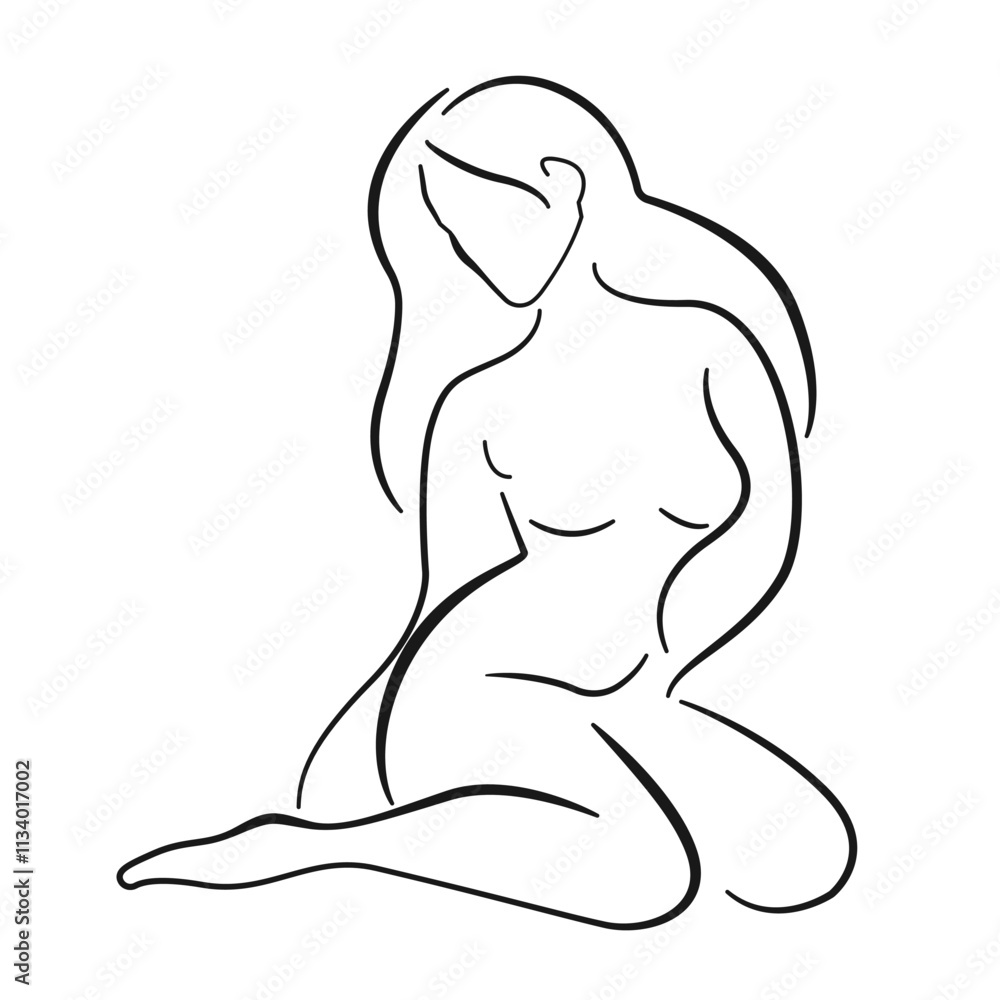 Woman Body Abstract Line Art Drawing. Female Figure Creative Contemporary Abstract Drawing. Beauty Fashion Female Body, Vector Minimalist Art for Fashion Design, Wall Art, Prints, Posters Woman Body Abstract Line Art Drawing. Female Figure Creative Contemporary Abstract Drawing. Beauty Fashion Female Body, Vector Minimalist Art for Fashion Design, Wall Art, Prints, Posters