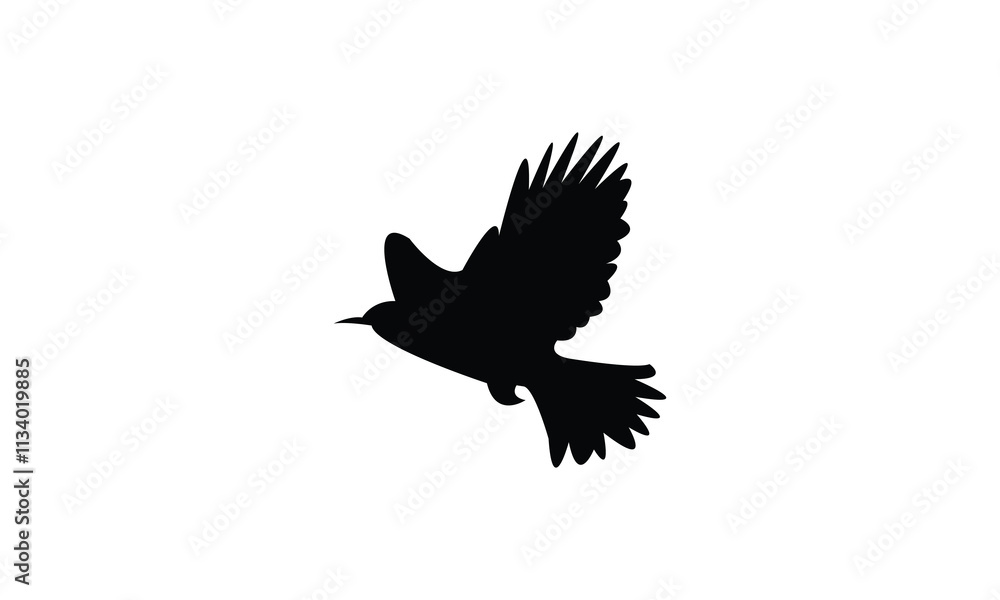 Flying Bush Warbler Bird Silhouette Design And Vector Illustration. Flying Bush Warbler Bird Silhouette Design And Vector Illustration.