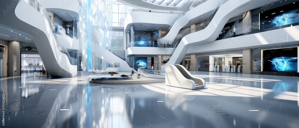 Futuristic Modern Office Lobby Architecture Futuristic Modern Office Lobby Architecture