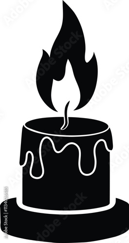 candle silhouette black color vector 