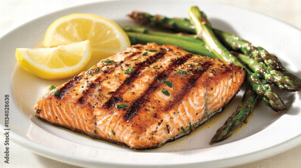 grilled salmon with asparagus and lemon grilled salmon with asparagus and lemon