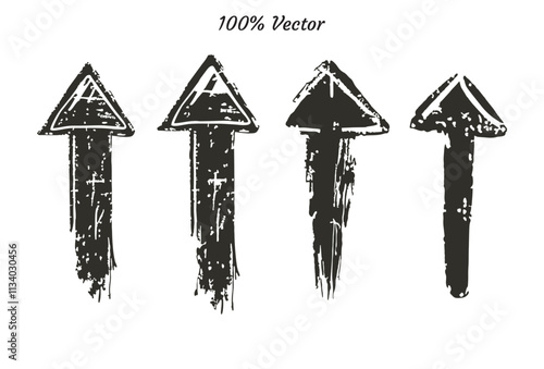 Hand drawn arrows set. Vector doodle icon. vector template