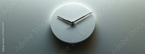 Timeless design clock showcasing minimalism modern workspace photo clean background close-up view aesthetic appeal photo