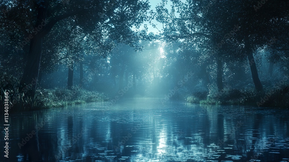 Enchanted Forest River: A Mystical Landscape Enchanted Forest River: A Mystical Landscape