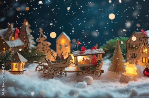 Magical Winter Village with Festive Decorations