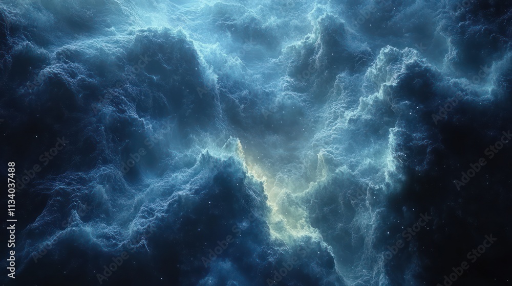 Cosmic Nebula: A Celestial Tapestry of Blue and White Cosmic Nebula: A Celestial Tapestry of Blue and White