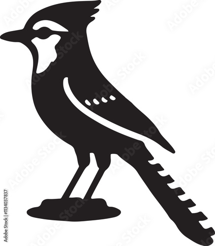 blue jay bird silhouette logo, icon design vector illustration. photo