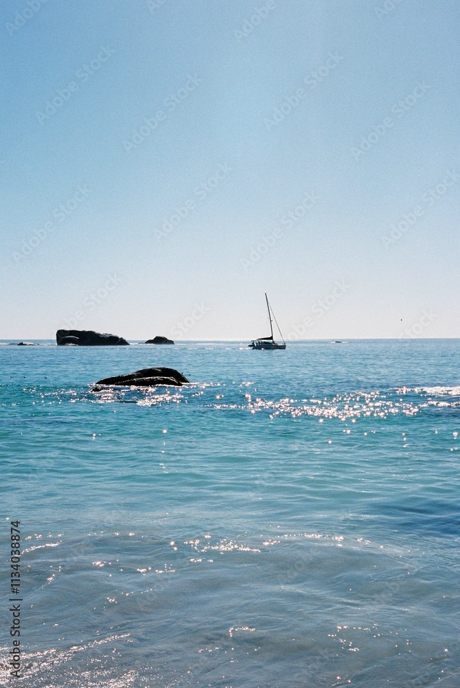 Fototapeta premium analogue photo of the ocean in Cape Town