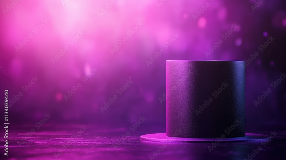 A sleek black cylinder sits on a dark surface, illuminated by a vibrant purple glow, This image can be used for creative projects, product presentation, or as a background for graphic designs, A sleek black cylinder sits on a dark surface, illuminated by a vibrant purple glow, This image can be used for creative projects, product presentation, or as a background for graphic designs,