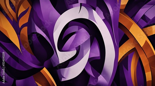 Wallpaper Mural Abstract Purple Orange White Swirling Design Art Torontodigital.ca