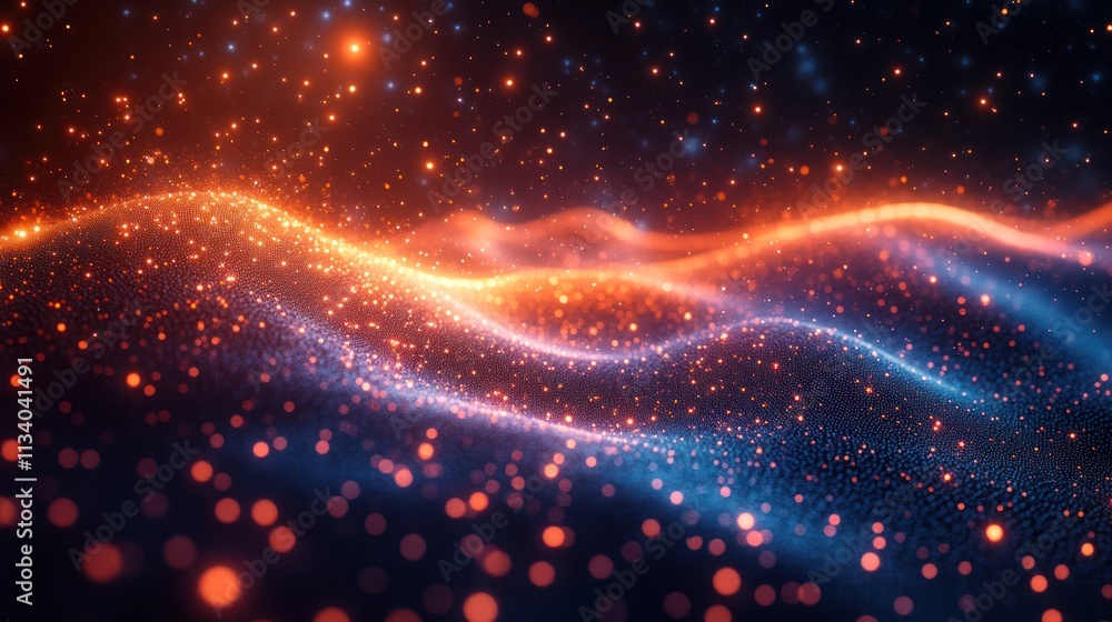 Abstract Cosmic Landscape: Celestial Waves of Light and Energy Abstract Cosmic Landscape: Celestial Waves of Light and Energy