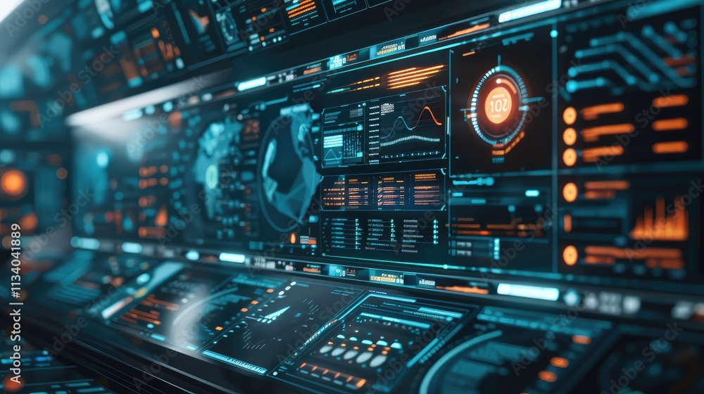 Advanced Futuristic Control Room Interface Advanced Futuristic Control Room Interface