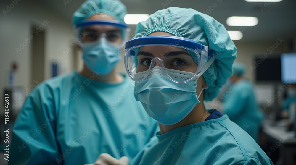 Focused Medical Professionals: A determined team, ready to provide exceptional care in a modern hospital setting. Focused Medical Professionals: A determined team, ready to provide exceptional care in a modern hospital setting.