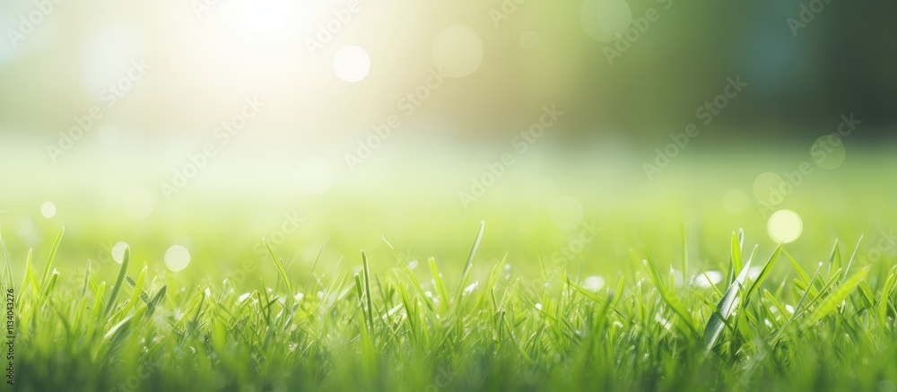 Serene Sunlight on Fresh Green Grass Field Serene Sunlight on Fresh Green Grass Field