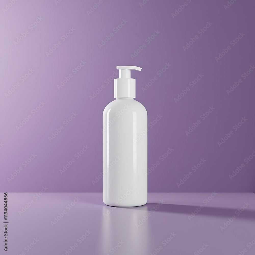 White plastic bottle with dispenser. Packaging for cosmetics. Dispenser bottle with cosmetic product on brown background. White plastic bottle with dispenser. Packaging for cosmetics. Dispenser bottle with cosmetic product on brown background.