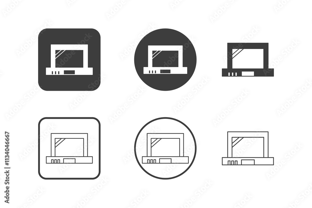 laptop icon design 6 variations. Set electronic hardware icons. Isolated on white background. laptop icon design 6 variations. Set electronic hardware icons. Isolated on white background.