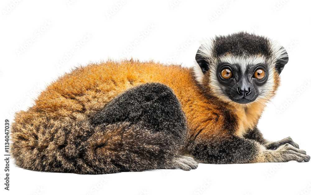 Fototapeta premium Exploring the Lemur Animal isolated on transparent Background