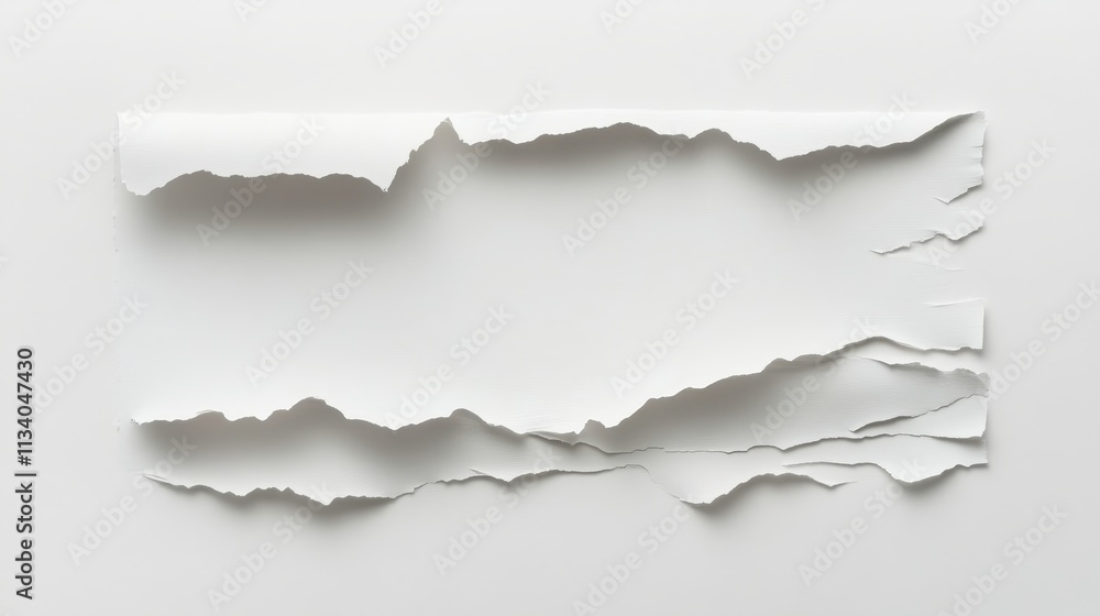 A torn piece of paper with a white background A torn piece of paper with a white background