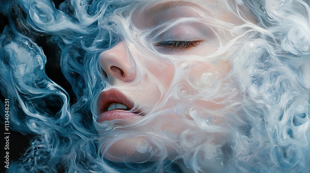 Dreamlike Woman in Smoke: An Ethereal Portrait Dreamlike Woman in Smoke: An Ethereal Portrait