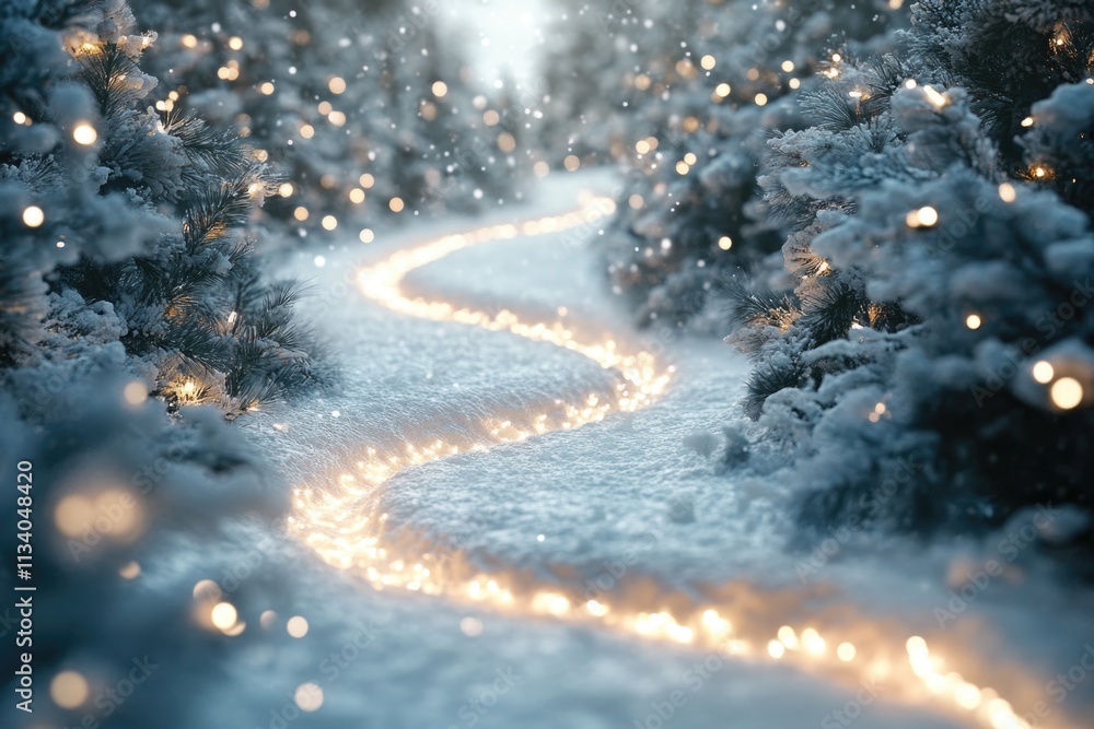 Snowy forest pathway Snowy forest pathway
