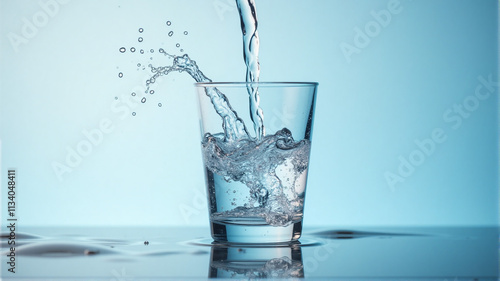 water pouring into glass