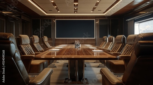 luxury yacht conference room interior