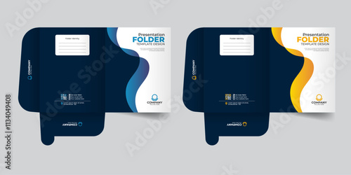 Modern, creative abstract and creative colorful document folder, report cover or file folder design template
