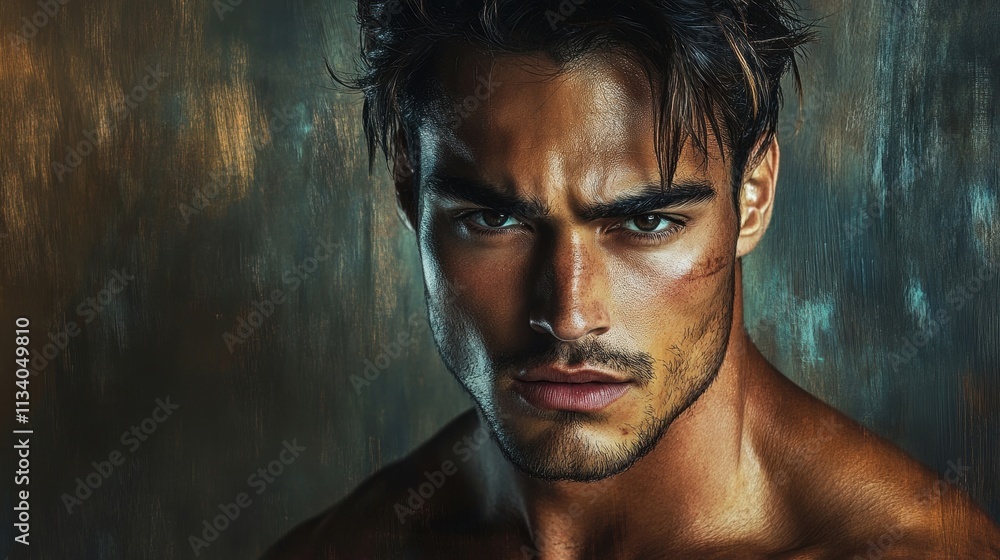 intense portrait of a handsome muscular man intense portrait of a handsome muscular man