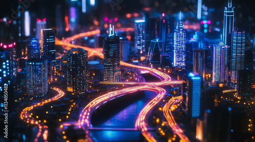 Wallpaper Mural Smart digital Innovation city with connection network reciprocity over the cityscape. of future smart wireless digital city and social media networking systems that connects people with in city Torontodigital.ca