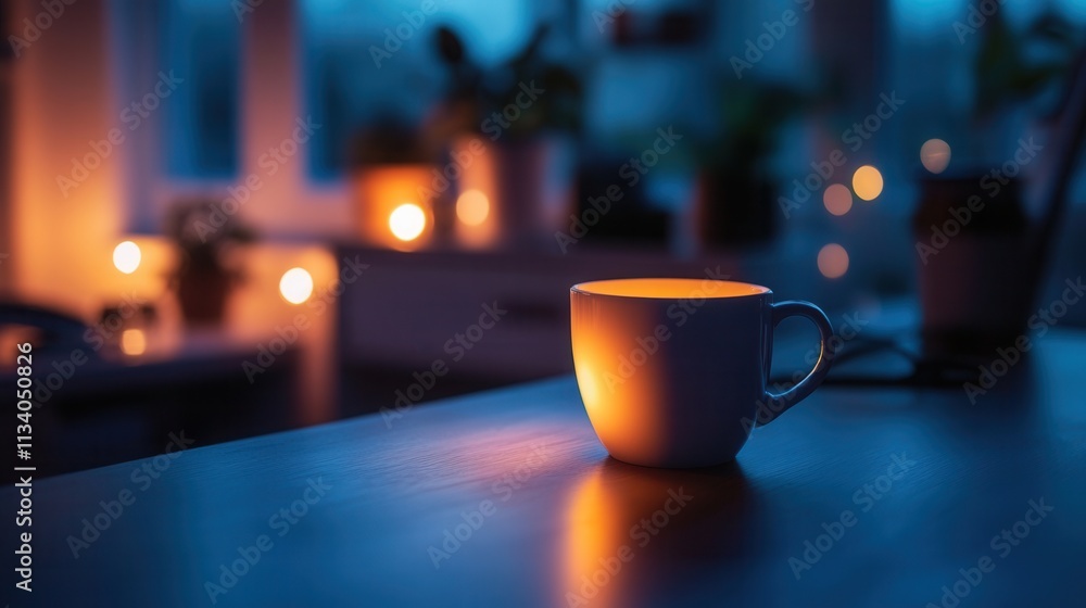 Cozy evening with warm drink intimate home setting photography calm atmosphere close-up view comfort concept Cozy evening with warm drink intimate home setting photography calm atmosphere close-up view comfort concept