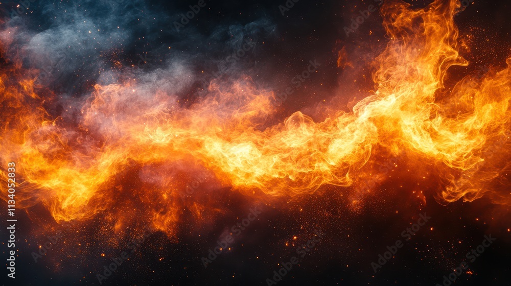 Fiery Inferno: A Dramatic Abstract of Burning Embers and Smoke Fiery Inferno: A Dramatic Abstract of Burning Embers and Smoke