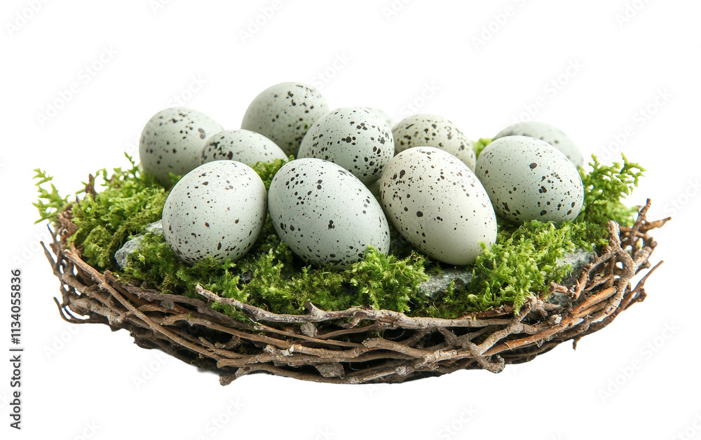A Nest Filled with Eggs isolated on transparent Background A Nest Filled with Eggs isolated on transparent Background